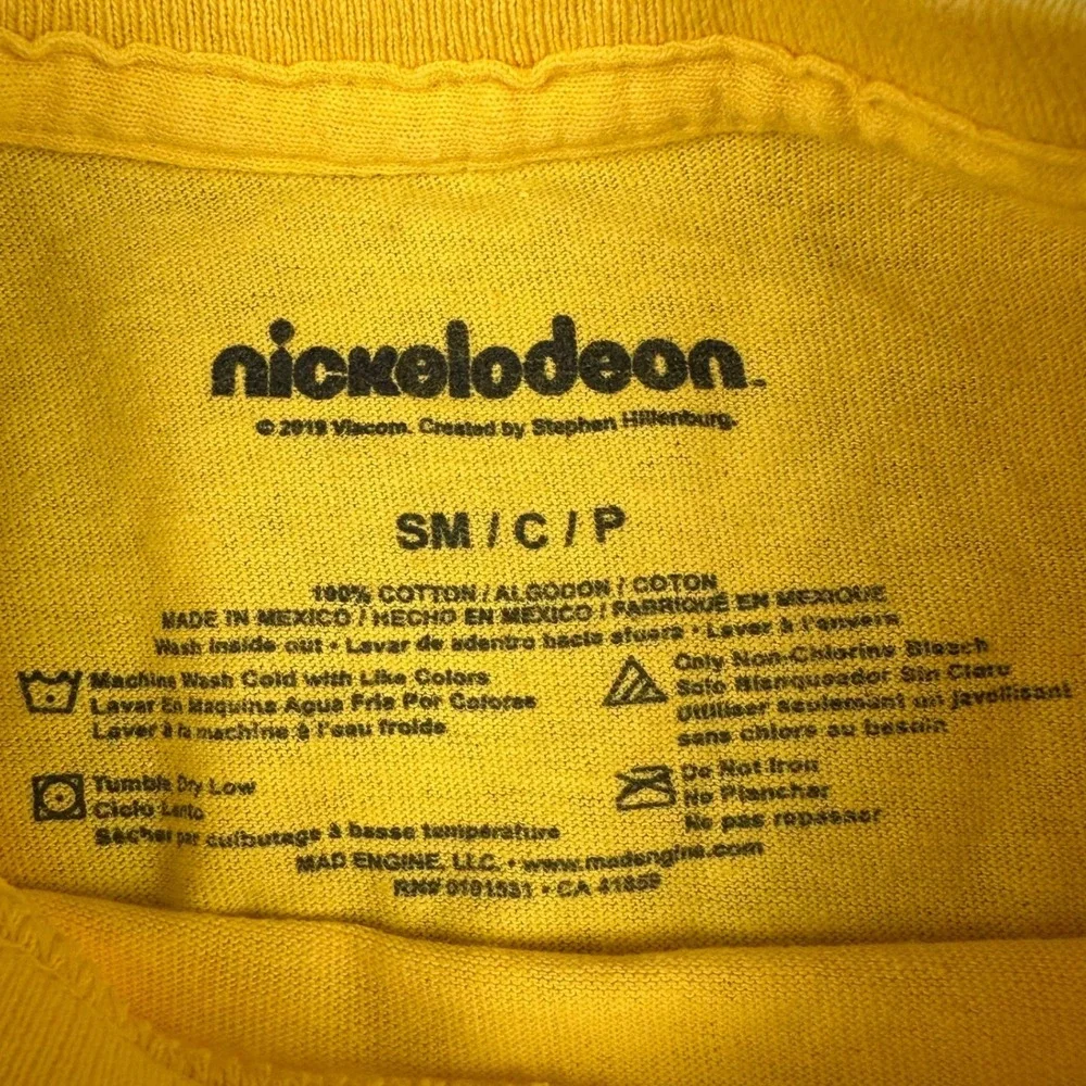 Nickelodeon Mens S Yellow Graphic T-Shirt Retro 90s Cartoon Rugrats Tee